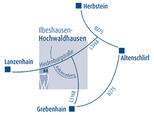 Anfahrt Zahnarztparxis Gläß